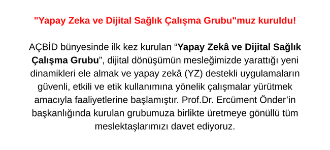 Yapay Zeka ve Dijital Sağlık Çalışma Grubu Kuruldu